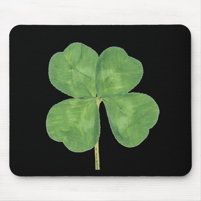 Lucky Four-Leaf Clover Shamrock Mouse Mat (Front)