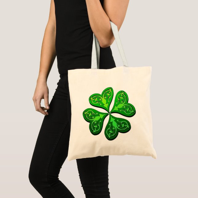 Lucky Four-Leaf Clover Tote Bag (Front (Product))