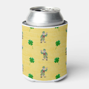 Lucky Four Leaf Clovers and Leprechauns Can Cooler