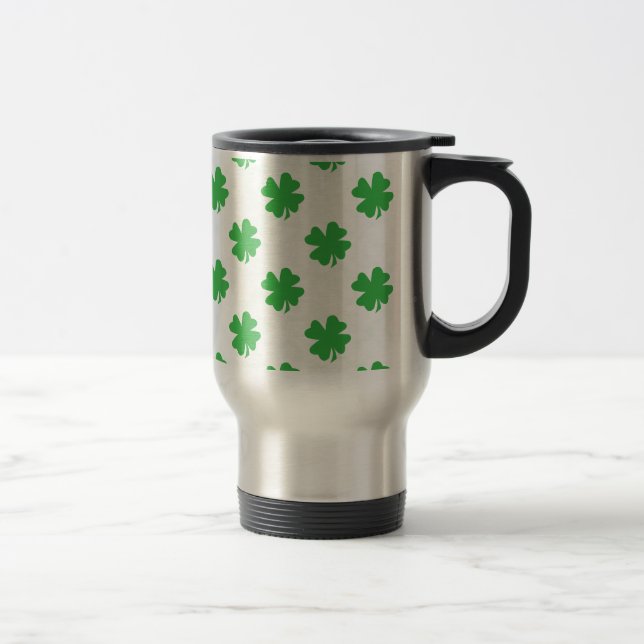 Lucky four leaf clovers travel mug (Right)