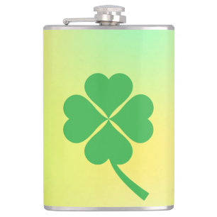 Lucky Four Leaf Shamrock Design-87906 Hip Flask