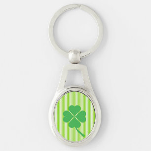 Lucky Four Leaf Shamrock Design-87906 Key Ring