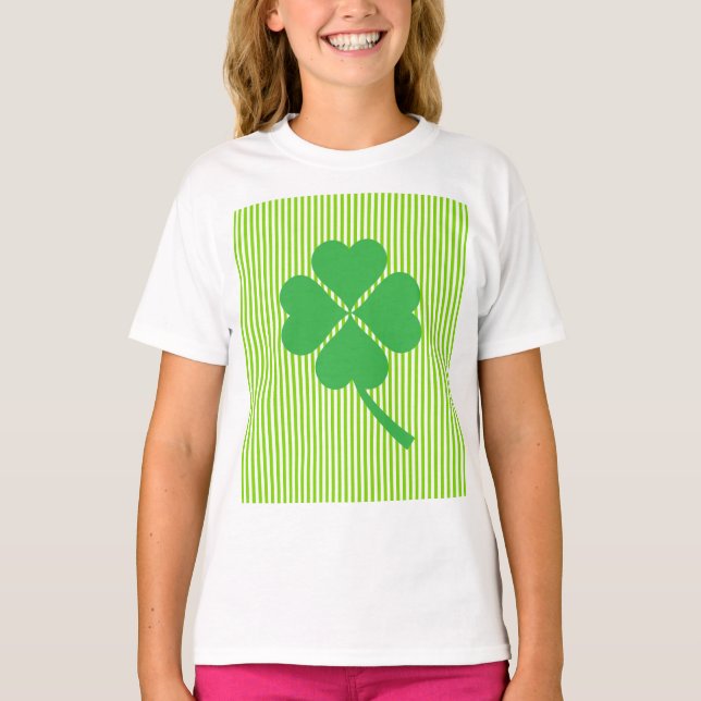 Lucky Four Leaf Shamrock Design-87906 T-Shirt (Front)