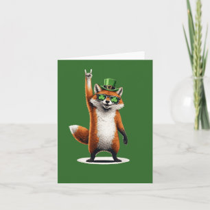 Lucky Fox Shamrock Sunglasses St Patrick's day Card