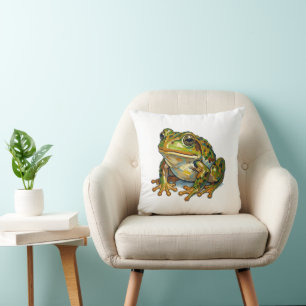 Lucky Frog Colourful Art Good Fortune Symbol Gift Cushion