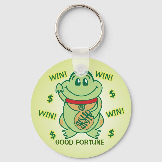 Lucky Frog Win! Key Ring (Front)
