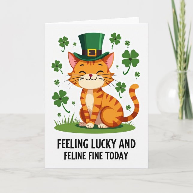 Lucky Ginger Cat Smile Card (Front)