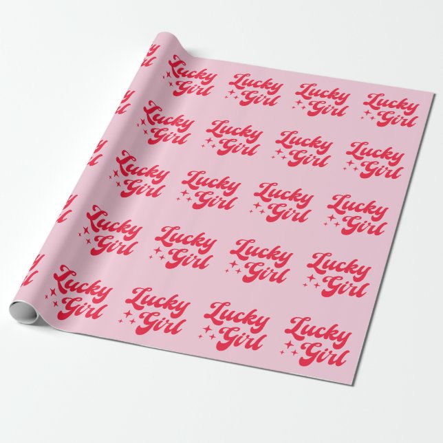 Lucky Girl Wrapping Paper (Unrolled)