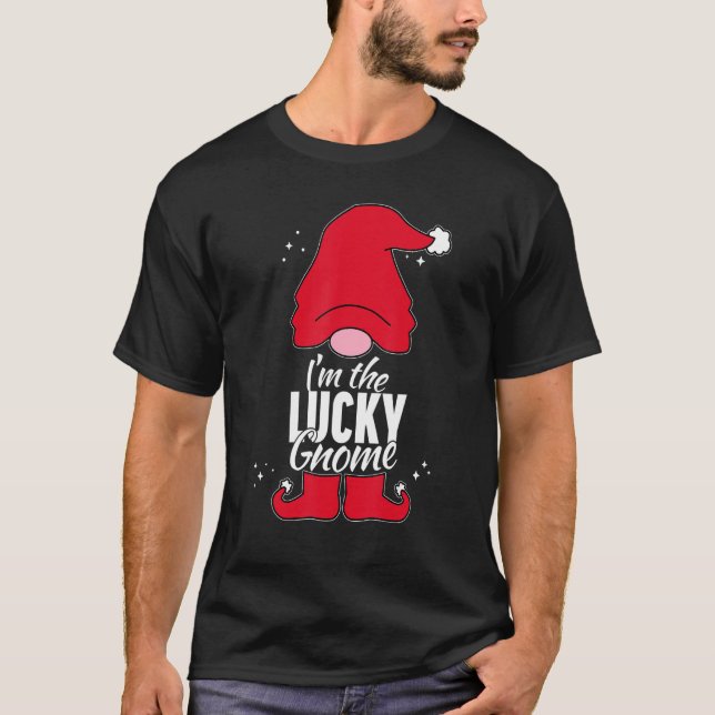 Lucky Gnome Matching Family Group Christmas Party  T-Shirt (Front)