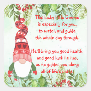 Lucky Gnome This lucky little Gnome  Square Sticke Square Sticker
