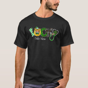 Lucky Gnomes Shamrock Ortho Nurse Leopard St Patri T-Shirt