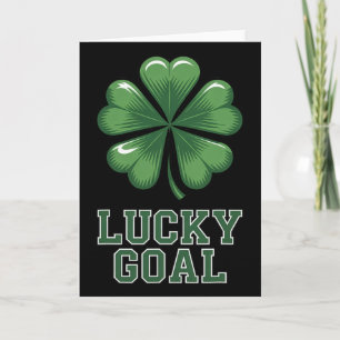 Lucky Goal St Patricks Day Soccer Shamrock Clover Card