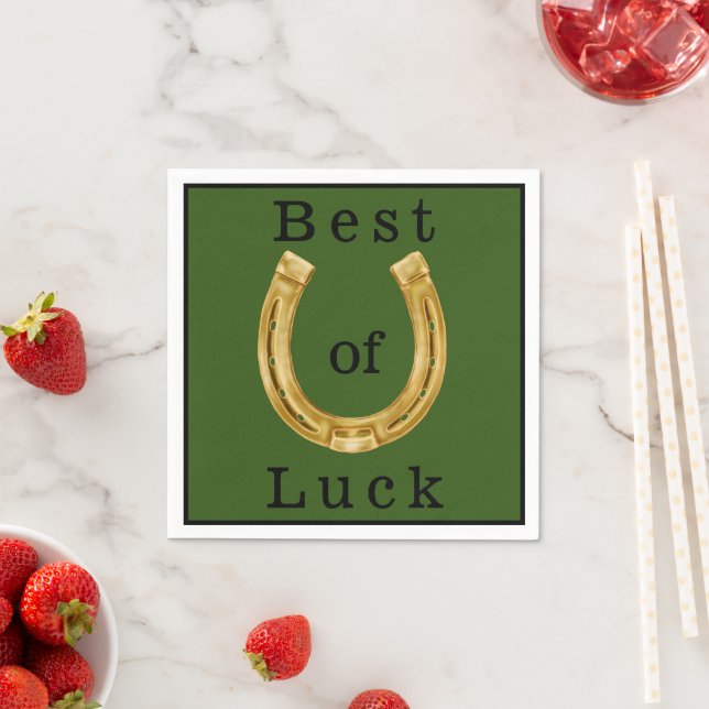 Lucky gold horseshoe napkin (Insitu)