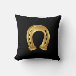 Lucky golden horseshoe cushion