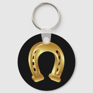 Lucky golden horseshoe key ring