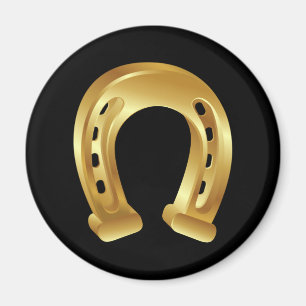 Lucky golden horseshoe magnet