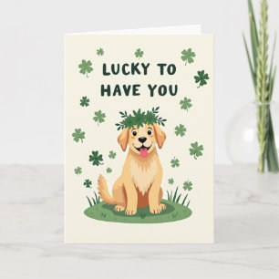 Lucky Golden Puppy Smile Card