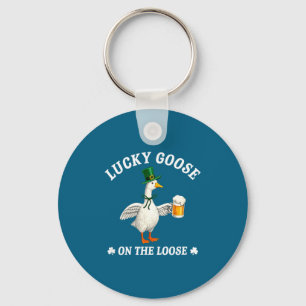 Lucky Goose On The Loose St.patrick's Day Irish Sh Key Ring