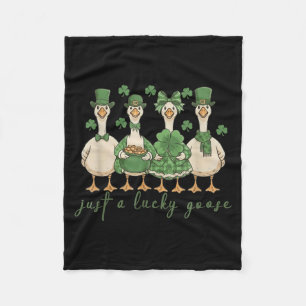 Lucky Goose Patricks Day 2026 Funny Gift Tee Men, Fleece Blanket