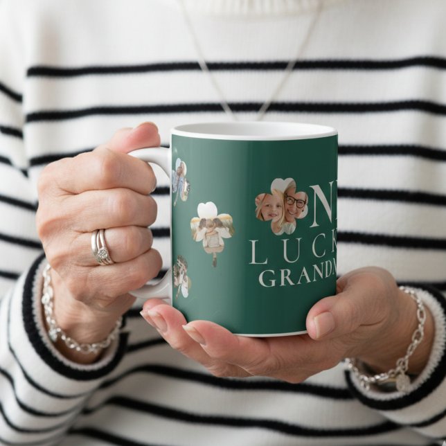 Lucky Grandma Green Shamrock Photo Coffee Mug (Lucky Grandma Green Shamrock Photo Coffee Mug)