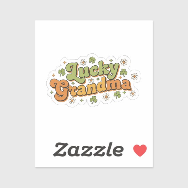 Lucky Grandma Retro 70s Groovy Script Flower  (Sheet)