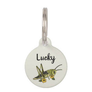 Lucky Grasshopper Pet ID Tag