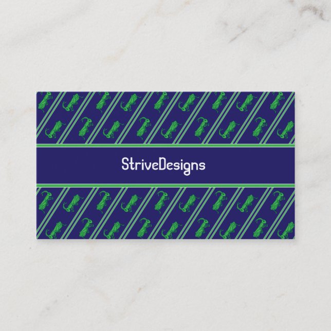 Lucky Grasshopper Striped Business Cards (Front)