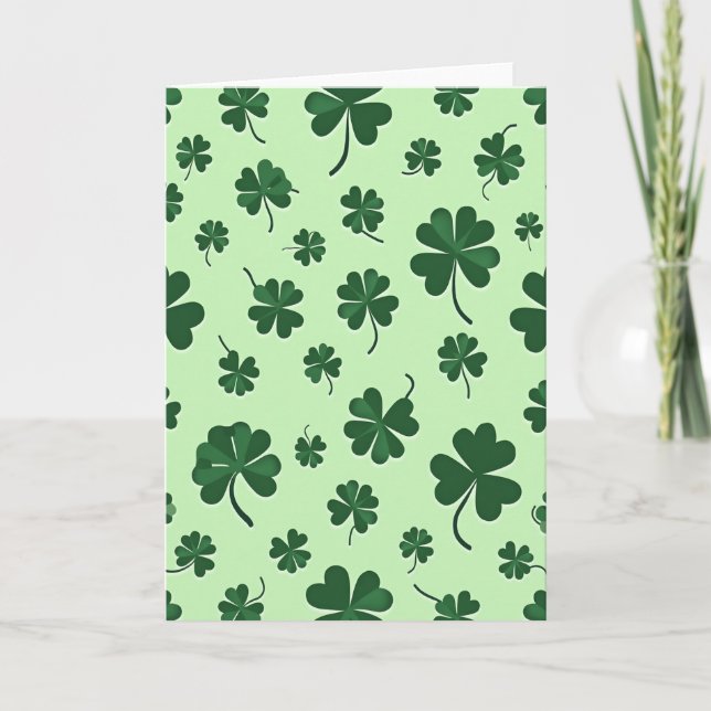 Lucky Green Clover Card (Front)