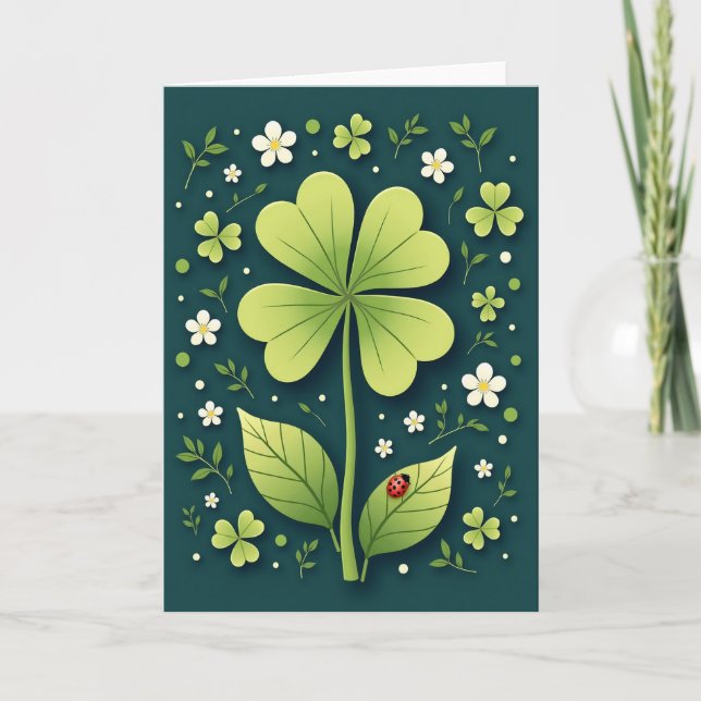 Lucky Green Clover Find Card (Front)