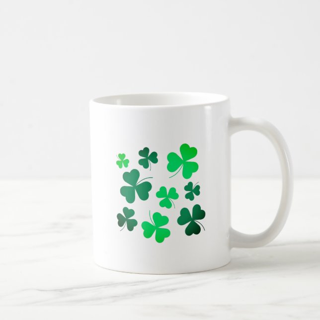 Lucky Green Clover Shamrock Ireland Irish Coffee Mug (Right)