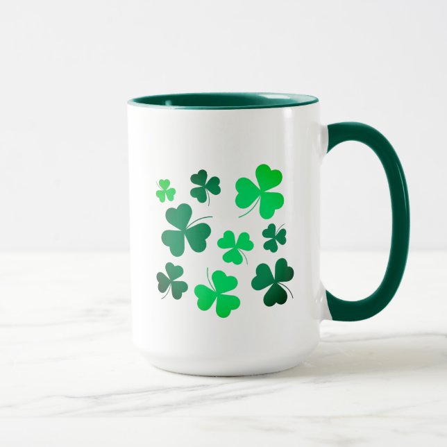Lucky Green Clover Shamrock Ireland Irish Mug (Right)