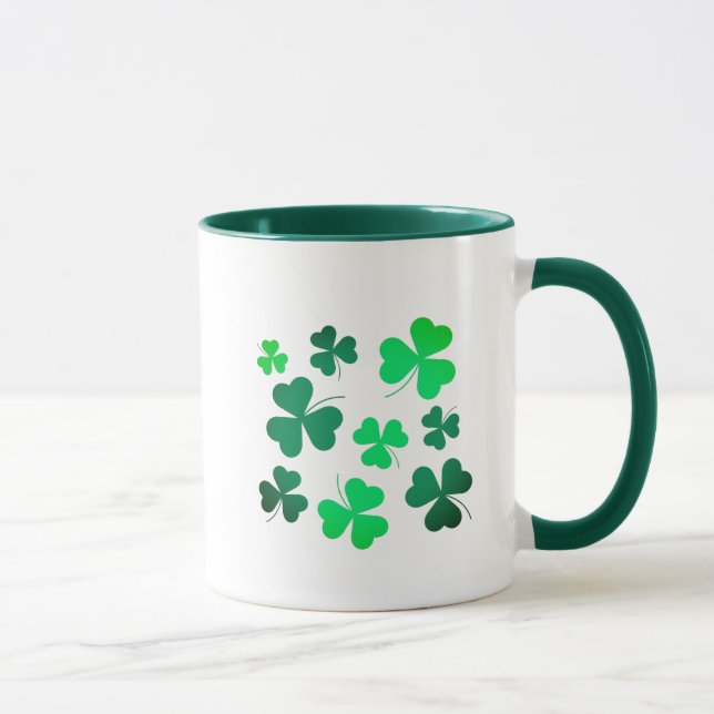 Lucky Green Clover Shamrock Ireland Irish Mug (Right)