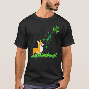 Lucky Green Corgi Dog For Dog St Patrick Day Shamr T-Shirt