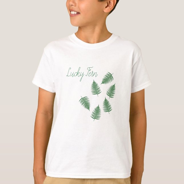 Lucky Green Fern Funky Pattern Long Sleeve Top (Front)