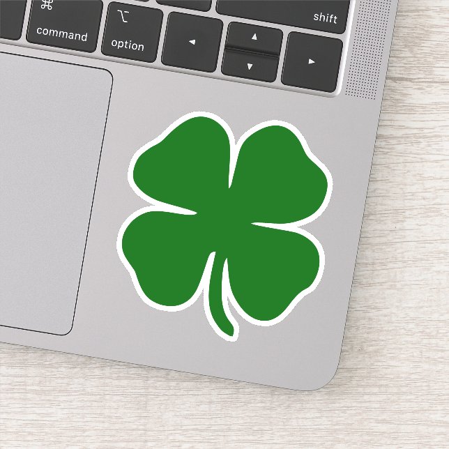 Lucky Green Four Leaf Clover Irish Vinyl Cut (Detail)