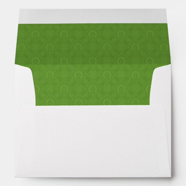 Lucky Green Icons Pattern Envelope (Back (Bottom))