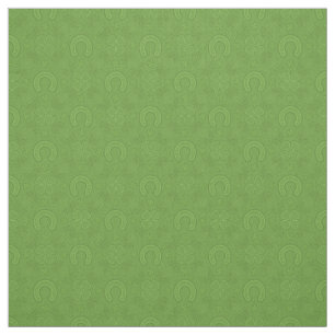 Lucky Green Icons Pattern Fabric