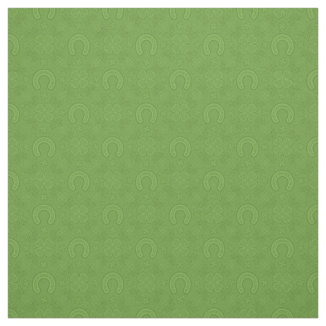 Lucky Green Icons Pattern Fabric (Swatch)