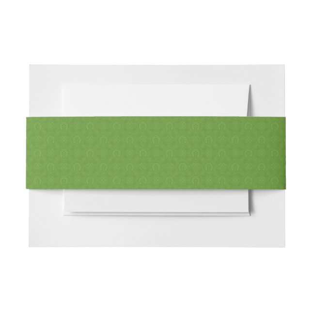 Lucky Green Icons Pattern Invitation Belly Band (Front Example)