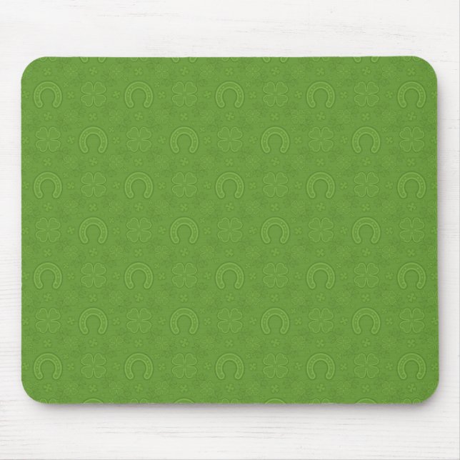 Lucky Green Icons Pattern Mouse Mat (Front)