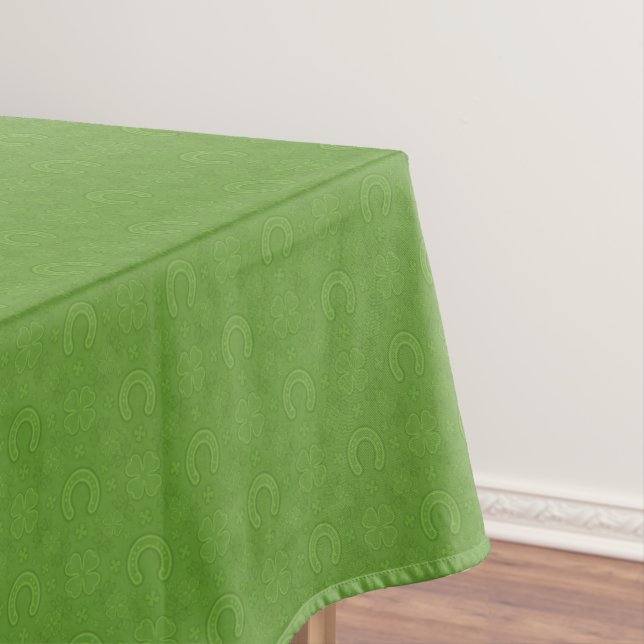 Lucky Green Icons Pattern Tablecloth (In Situ)