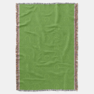 Lucky Green Icons Pattern Throw Blanket