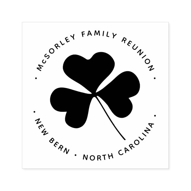 Lucky Green Irish Shamrock Floral Clover Rubber Stamp (Imprint)