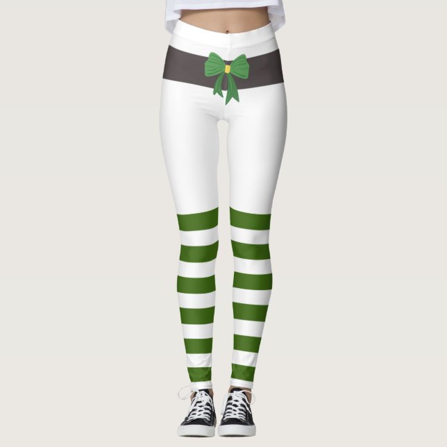 Lucky Green Leprechaun Socks St. Patrick's Day Leggings (Front)