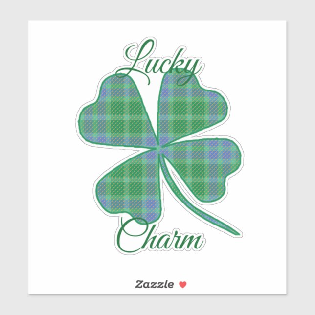 Lucky Green Plaid Shamrock Four-Leaf Clover  (Sheet)