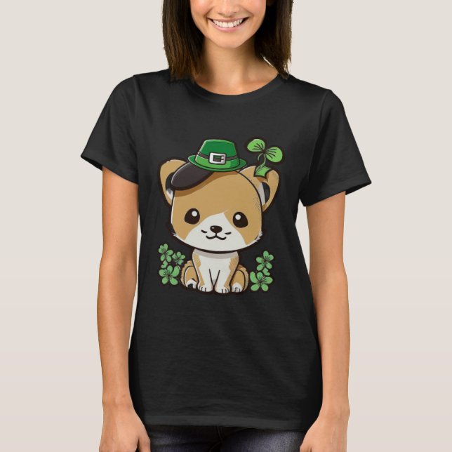 Lucky Green Proud Irish St Patricks Day Cat 1 T-Shirt (Front)