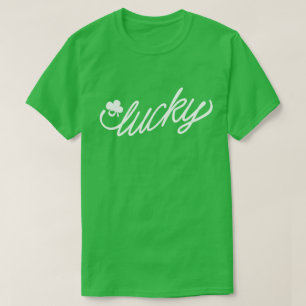 Lucky Green Script St Patricks Day T-Shirt