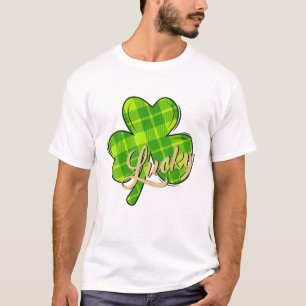 Lucky Green Shamrock Irish Leprechaun St Patricks T-Shirt