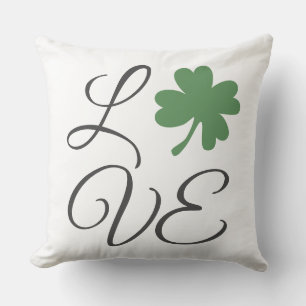 Lucky Green Shamrocks St. Patrick's Day Love Cushion