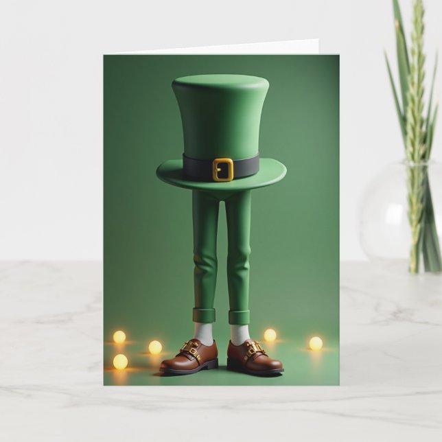 Lucky Green Top Hat Man Card (Front)